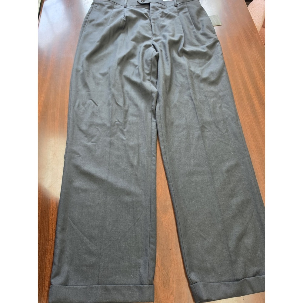 Angelo Rossi Le Collezioni Mens 36x32 Pleated Dress Pants Cuffed NWT Hand Tailor